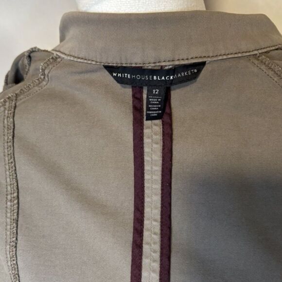 White House Black Market Safari Rose Studded Cargo Jacket Womens Designer - Picture 7 of 7